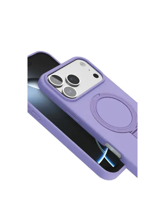 Apple İphone 17 Pro Max Regal Magsafe Standlı Kapak - Lila