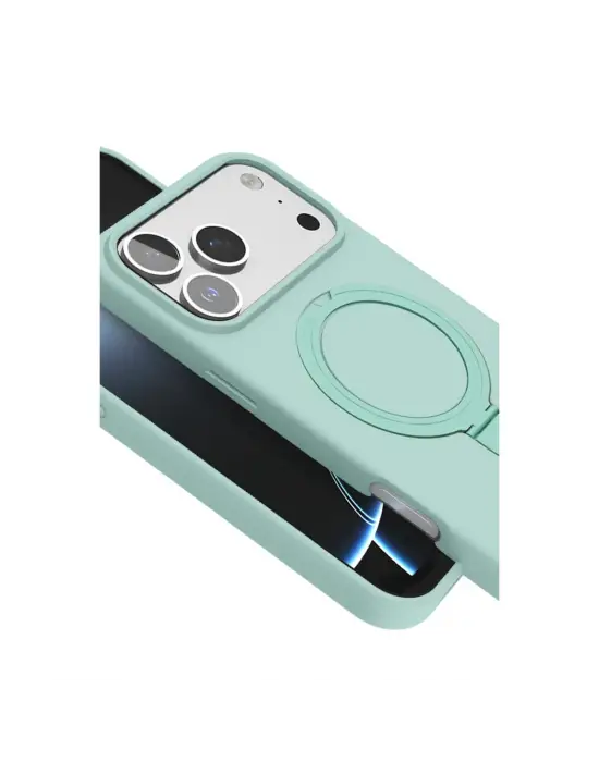 Apple İphone 17 Pro Max Regal Magsafe Standlı Kapak - Su Yeşili