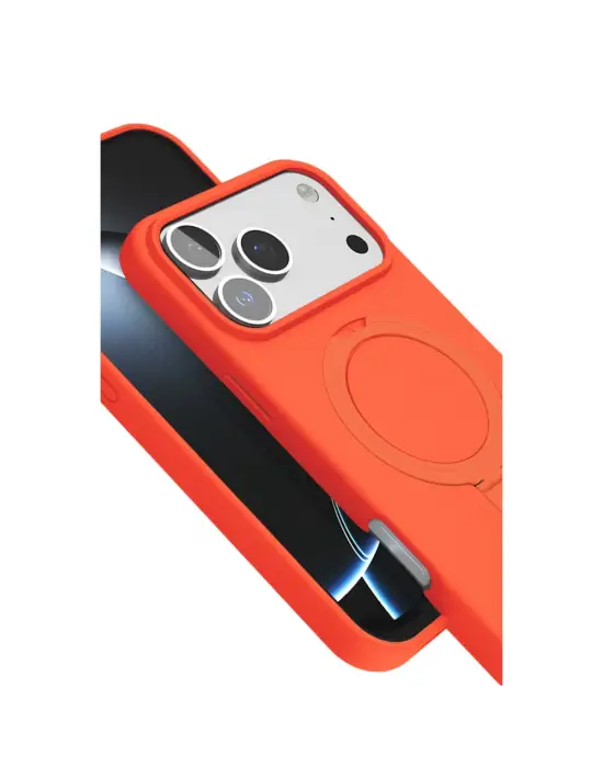 Apple İphone 17 Pro Max Regal Magsafe Standlı Kapak - Turuncu