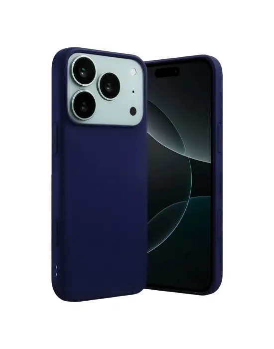 Apple İphone 17 Pro Nano İçi Kadife Silikon - Lacivert