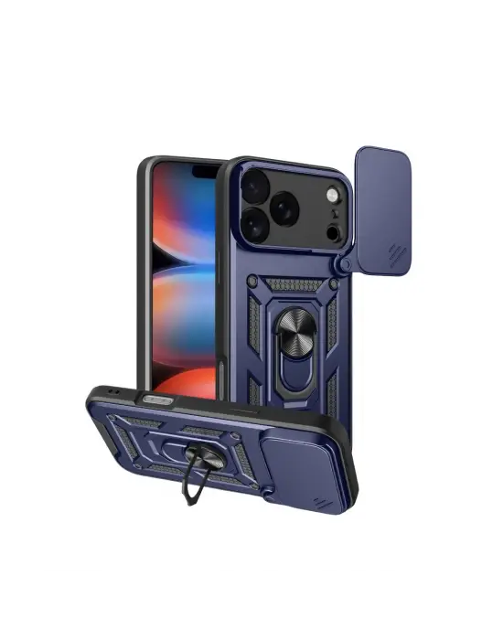 Apple İphone 17 Pro Pars Lens Yüzüklü Silikon - Lacivert