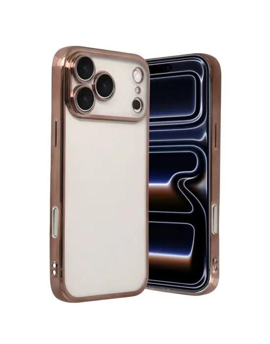 Apple İphone 17 Pro Razer Lensli Silikon - Çöl Titanyum