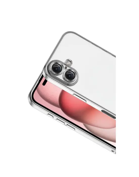 Apple İphone 17 Razer Lensli Silikon - Gümüş