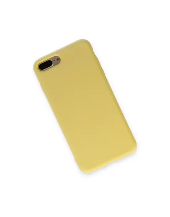 Apple İphone 7 Plus Kılıf Nano İçi Kadife Silikon - Sarı