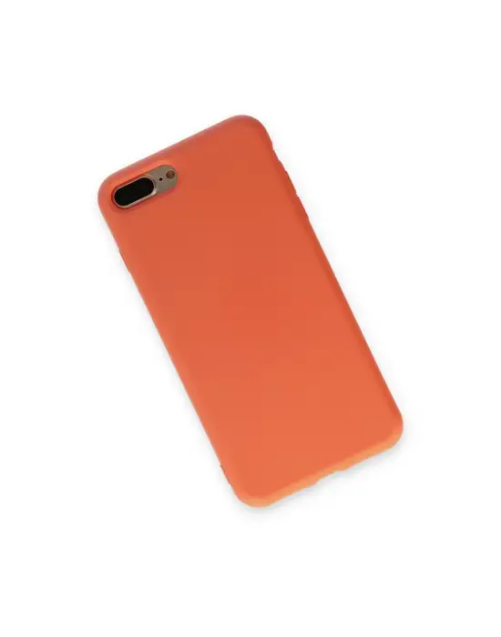 Apple İphone 7 Plus Kılıf Nano İçi Kadife Silikon - Turuncu