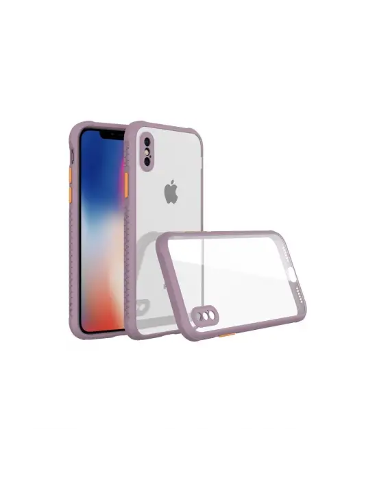 Apple İphone Xs Max Kılıf Miami Şeffaf Silikon - Açık Mor