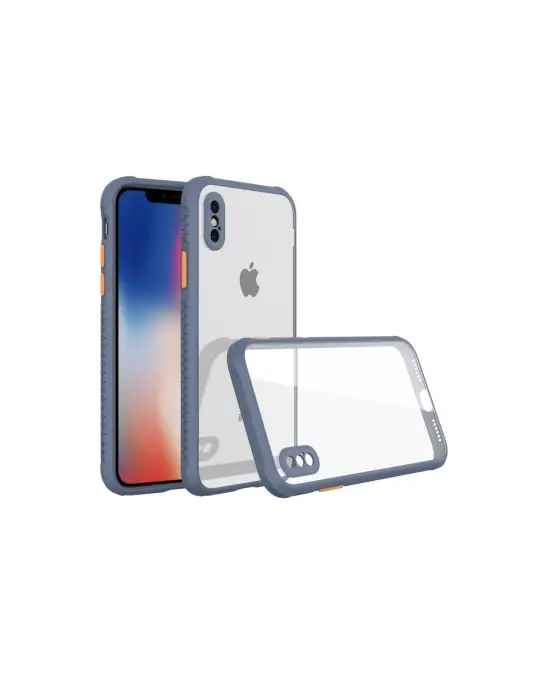 Apple İphone Xs Max Kılıf Miami Şeffaf Silikon - Gri