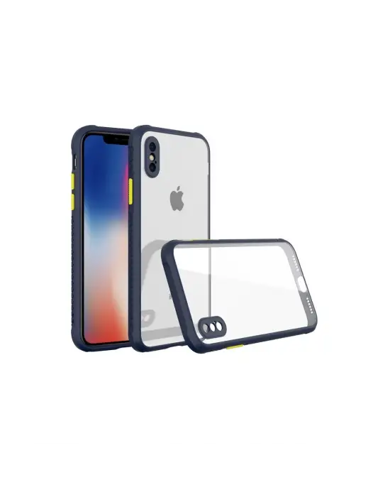 Apple İphone Xs Max Kılıf Miami Şeffaf Silikon - Lacivert