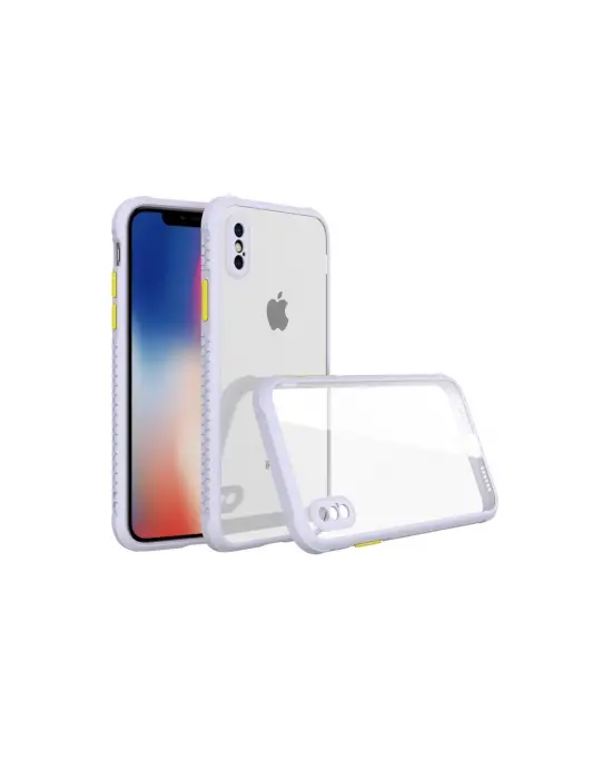 Apple İphone Xs Max Kılıf Miami Şeffaf Silikon - Lila