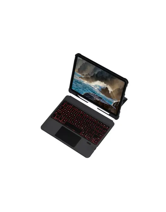 Apple T5209d İpad Pro 12.9 (2021) Kılıf İnter Ledli Klavyeli Tablet Kılıfı - Siyah