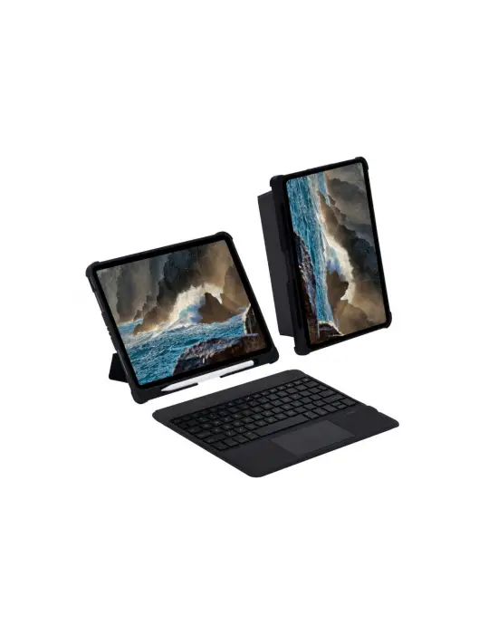 Apple T5209d İpad Pro 12.9 (2021) Kılıf İnter Ledli Klavyeli Tablet Kılıfı - Siyah