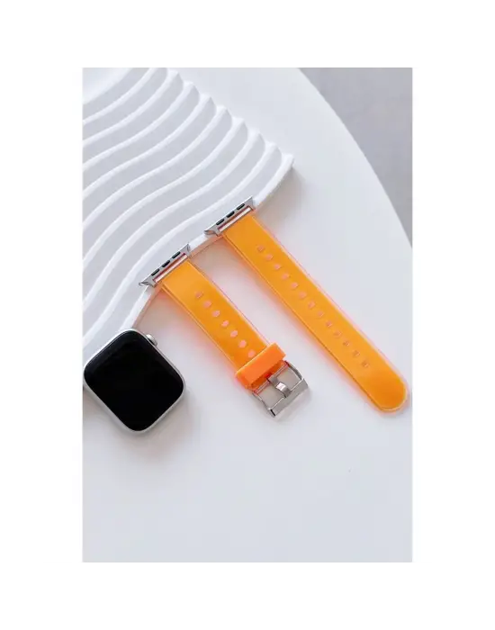 Apple Watch 38mm Jelly Silikon Kordon (saat Değildir) - Turuncu