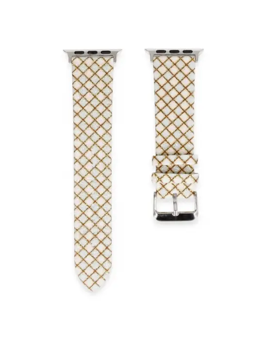 Apple Watch 38mm Karo Motif Kordon (saat Değildir) - Mavi