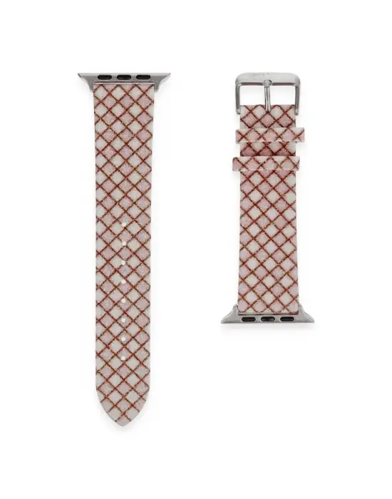 Apple Watch 38mm Karo Motif Kordon (saat Değildir) - Pembe