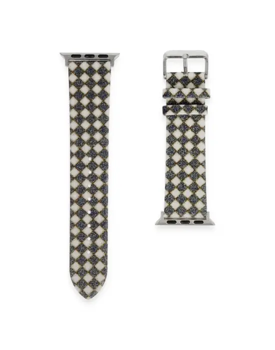 Apple Watch 38mm Karo Motif Kordon (saat Değildir) - Siyah