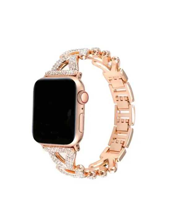 Apple Watch 38mm Node Taşlı Kordon (saat Değildir) - Siyah