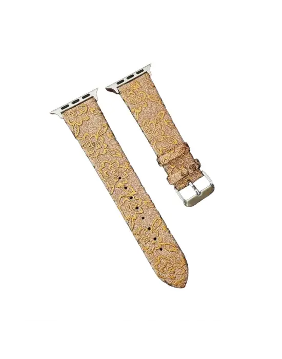 Apple Watch 42mm Creeper Desenli Kordon (saat Değildir) - Gold