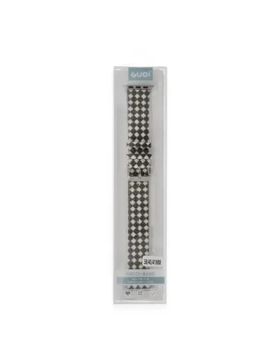 Apple Watch 42mm Karo Motif Kordon (saat Değildir) - Siyah