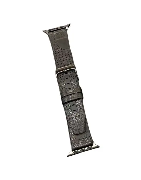 Apple Watch 45mm Buff Deri Kordon (saat Değildir) - Siyah