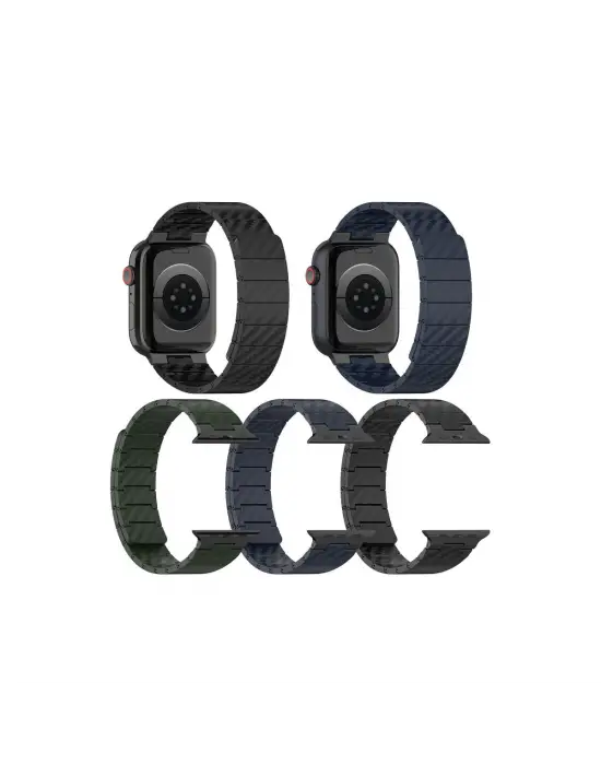 Apple Watch 45mm Carbon Steel Kordon (saat Değildir) - Siyah