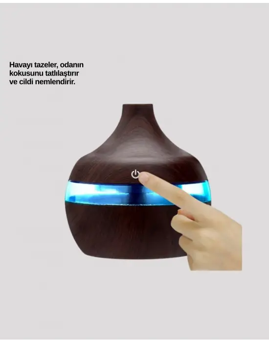 Aromaterapi Uyumlu 300 Ml Led Işıklı Oda Kokusu Difüzörü