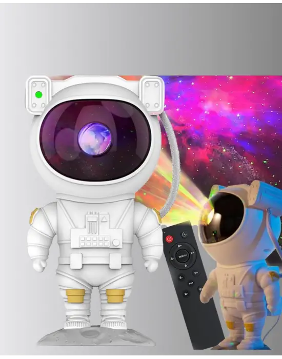 Astronot Şekilli Galaxy Projeksiyon Lambası Nebula Efektli Dekoratif Lamba