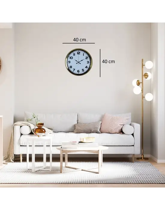 Aurelia Gold 40 Cm Metal Duvar Saati