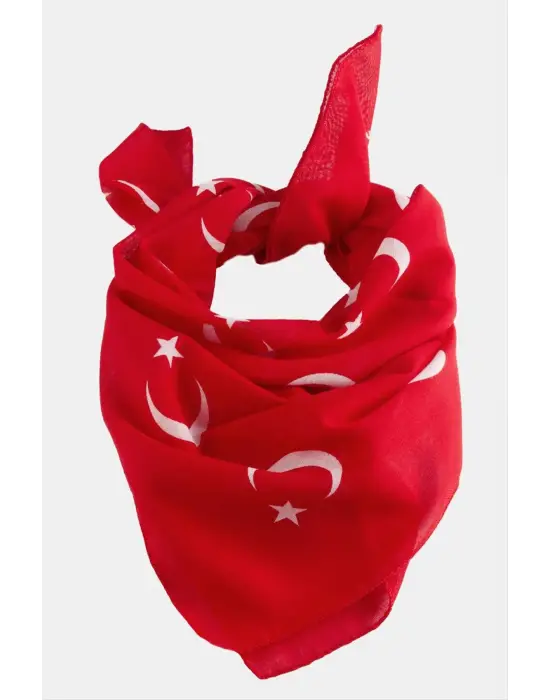 Ay Yıldız Desenli Bandana 50*50