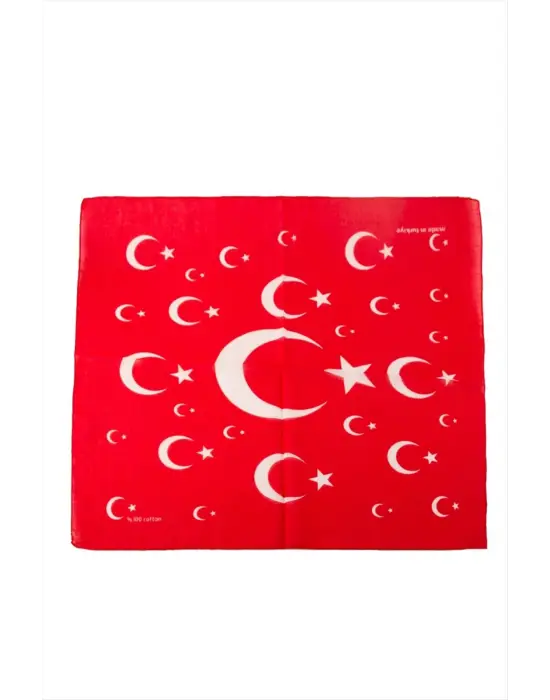 Ay Yıldız Desenli Bandana 50*50