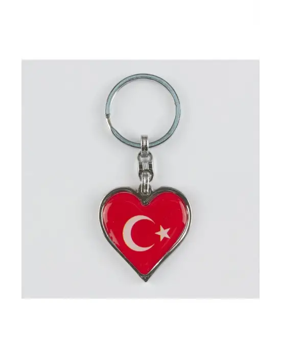Ay Yıldız Kalp Figürlü Metal Anahtarlık