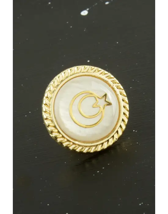 Ay Yıldız Sedef Yaka Rozet