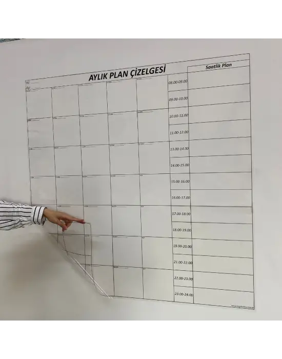 Aylık Planlayıcı Manyetik Duvar Stickerı Takvim Plan Çizelgesi