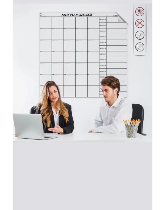 Aylık Planlayıcı Manyetik Duvar Stickerı Takvim Plan Çizelgesi