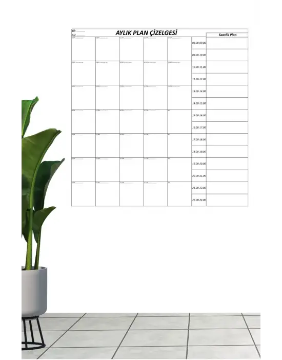 Aylık Planlayıcı Manyetik Duvar Stickerı Takvim Plan Çizelgesi