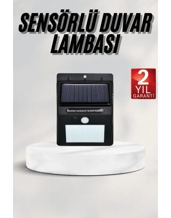 Bahçe Aydınlatması Güneş Enerjili Led Işık Lamba Sensörlü Dekoratif