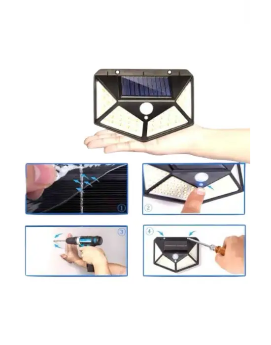 Bahçe Lambası Bahçe Aydınlatma Sensörlü Suya Dayanıklı 100 Led