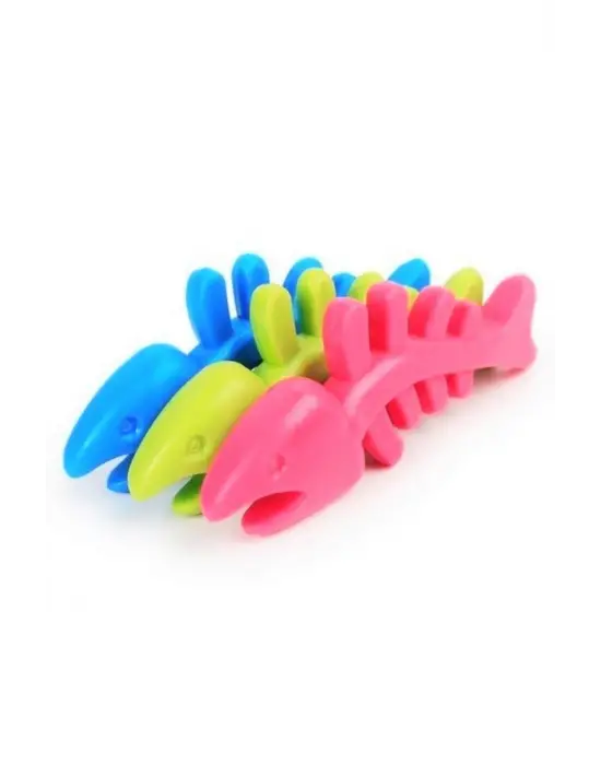 Balık Kemiği İskelet Şekilli Renkli Plastik Kedi Oyuncağı