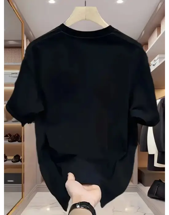 Baskılı Oversize Bisiklet Yaka T-shirt - Beyaz
