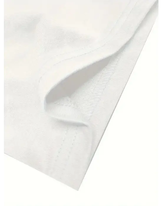 Baskılı Oversize Bisiklet Yaka T-shirt - Beyaz