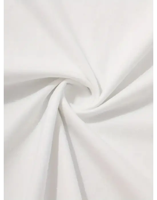 Baskılı Oversize Bisiklet Yaka T-shirt - Beyaz
