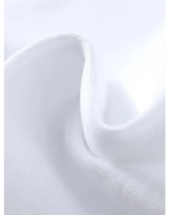 Baskılı Oversize Bisiklet Yaka T-shirt - Beyaz