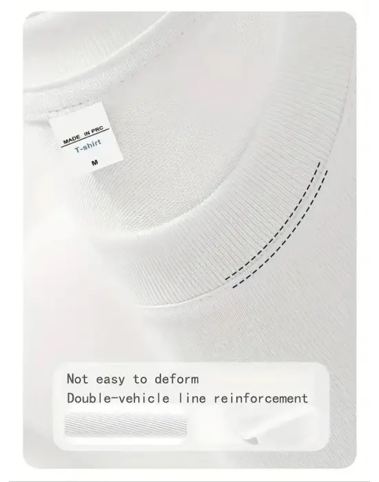 Baskılı Oversize Bisiklet Yaka T-shirt - Beyaz