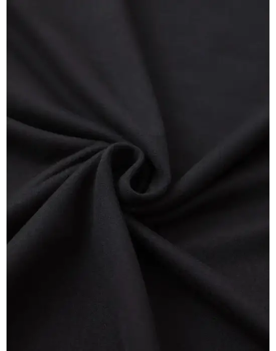 Baskılı Oversize Bisiklet Yaka T-shirt - Siyah