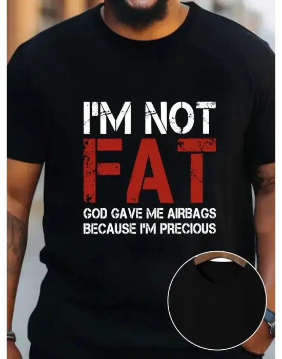 Baskılı Oversize Bisiklet Yaka T-shirt - Siyah