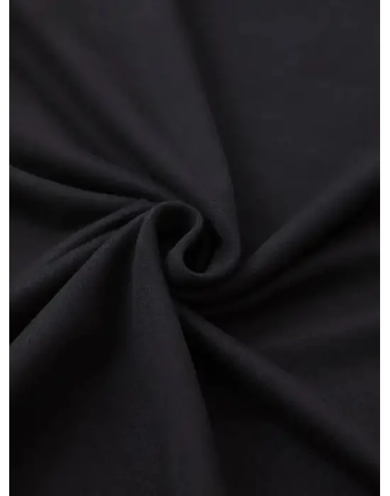 Baskılı Oversize Bisiklet Yaka T-shirt - Siyah