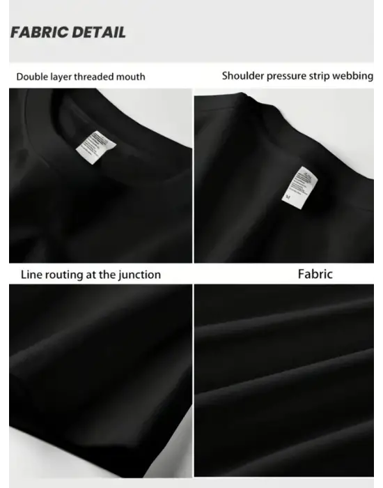 Baskılı Oversize Bisiklet Yaka T-shirt - Siyah