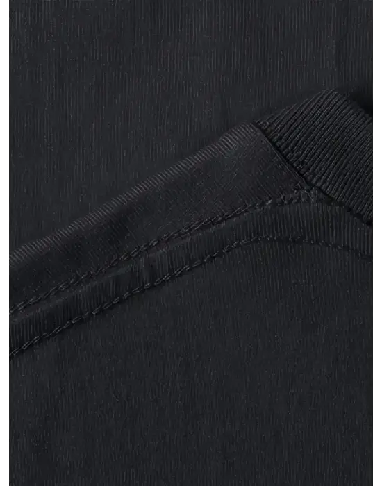 Baskılı Oversize Bisiklet Yaka T-shirt - Siyah
