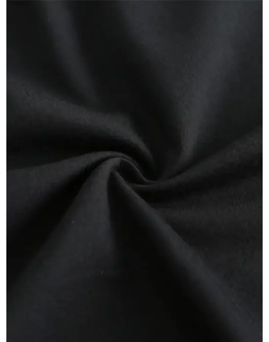 Baskılı Oversize Bisiklet Yaka T-shirt - Siyah