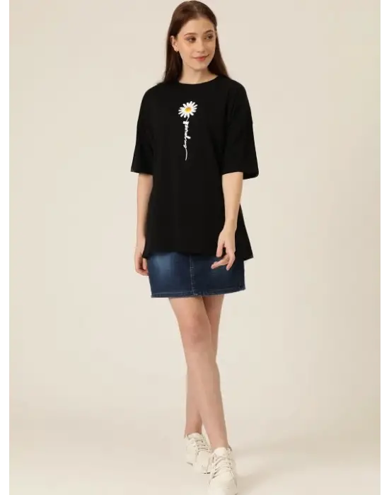 Baskılı T-shirt - Siyah