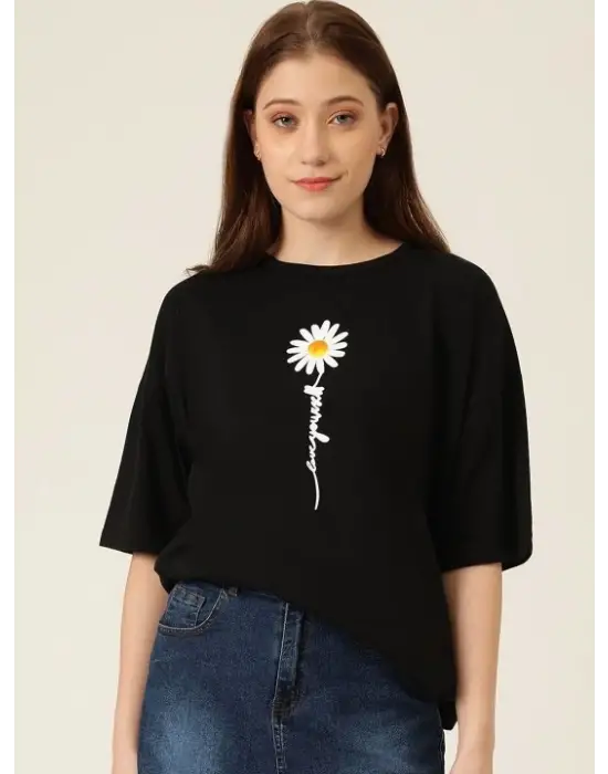 Baskılı T-shirt - Siyah